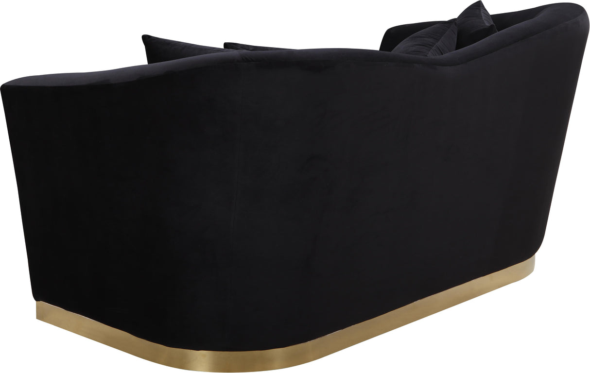 Arabella Black Velvet Loveseat - galleria furniture outlet