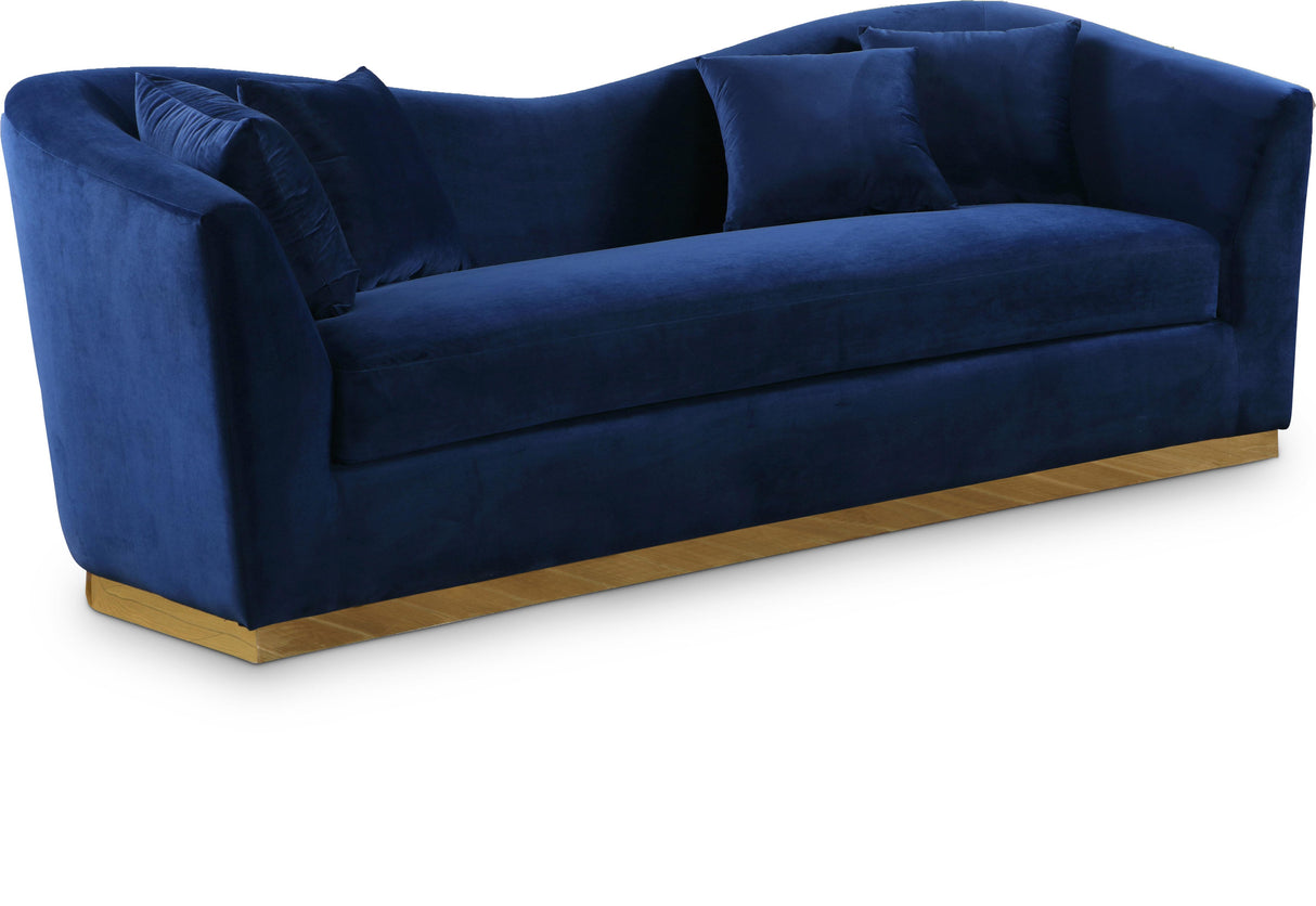 Arabella Navy Velvet Sofa - galleria furniture outlet