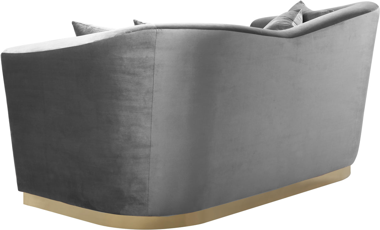 Arabella Grey Velvet Loveseat - galleria furniture outlet