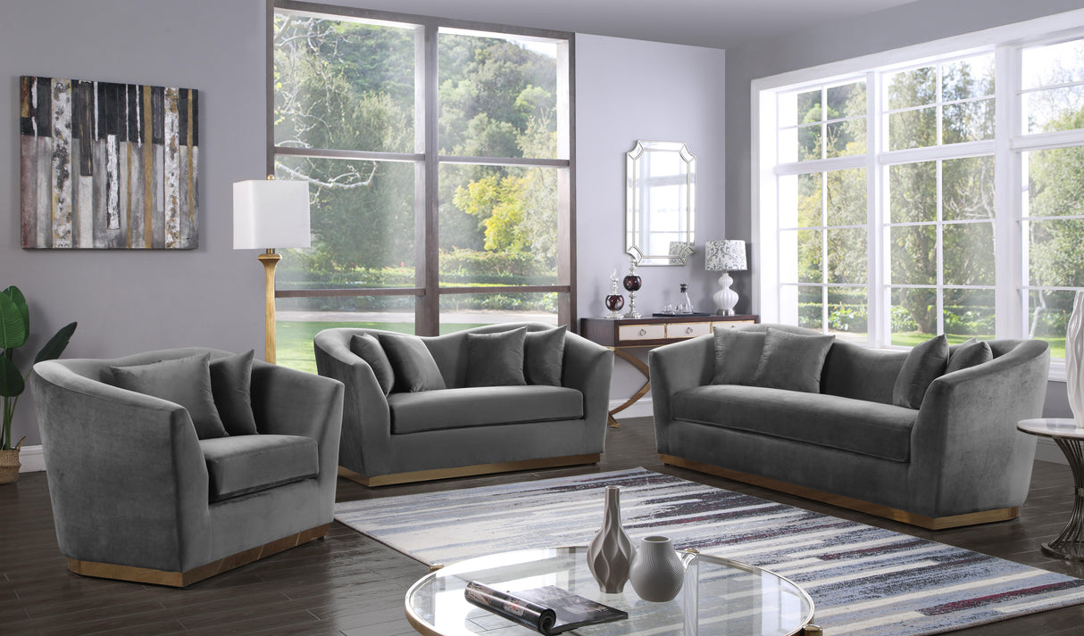 Arabella Grey Velvet Loveseat - galleria furniture outlet
