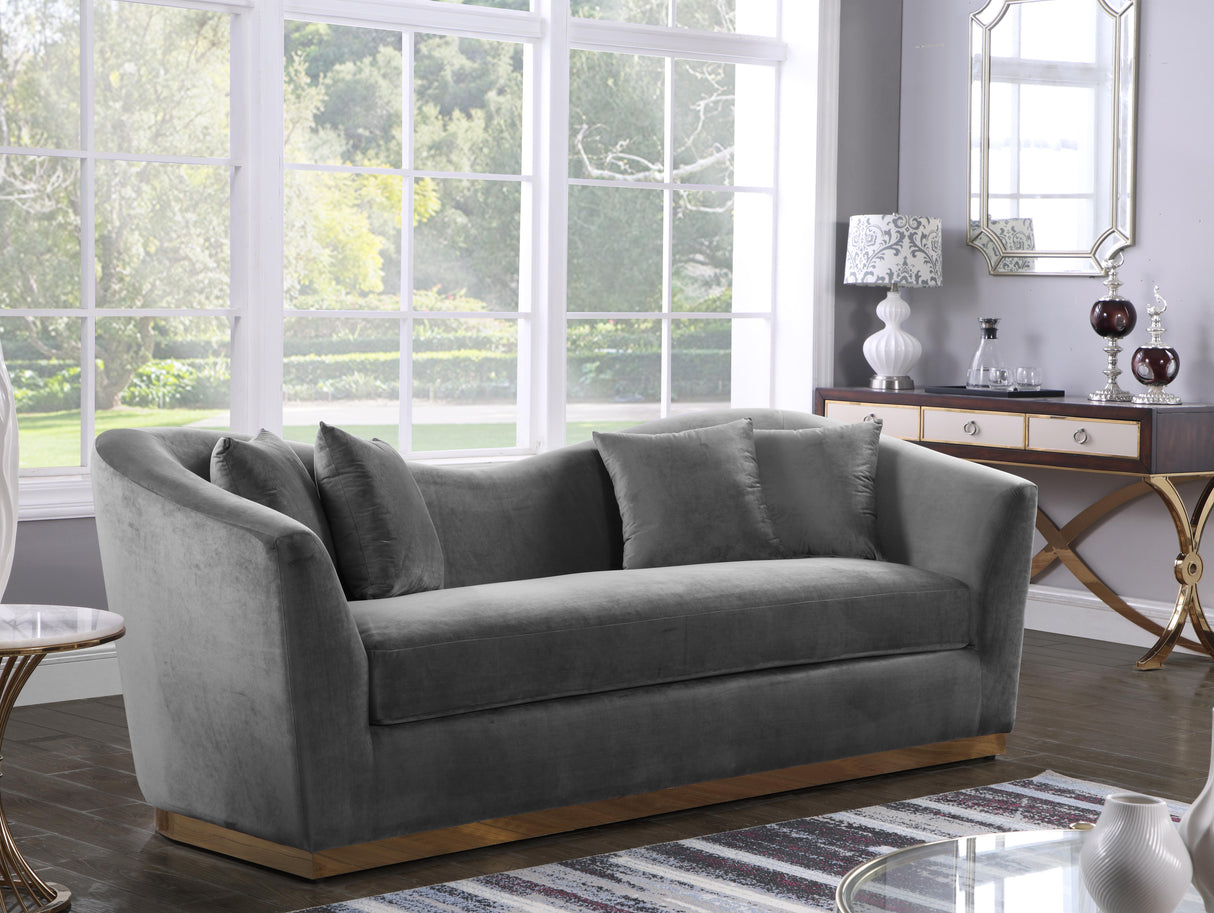 Arabella Grey Velvet Sofa - galleria furniture outlet