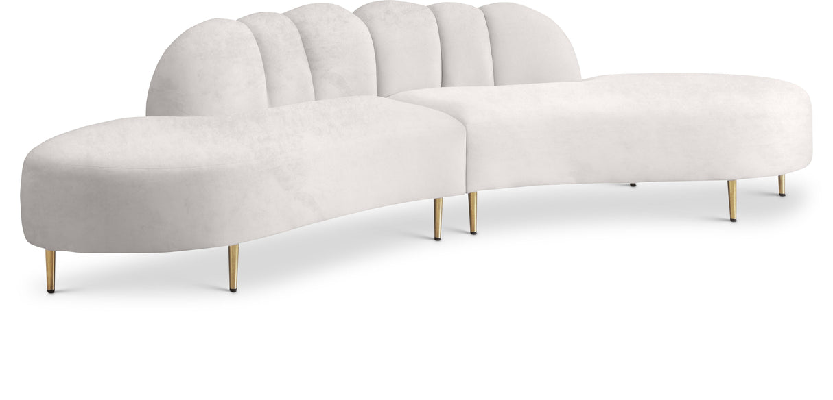 Divine Cream Velvet 2pc. Sectional - galleria furniture outlet