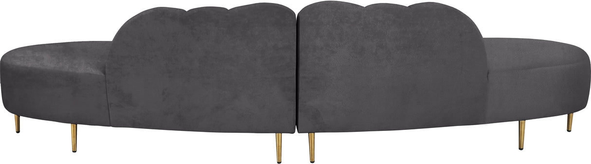 Divine Grey Velvet 2pc. Sectional - galleria furniture outlet