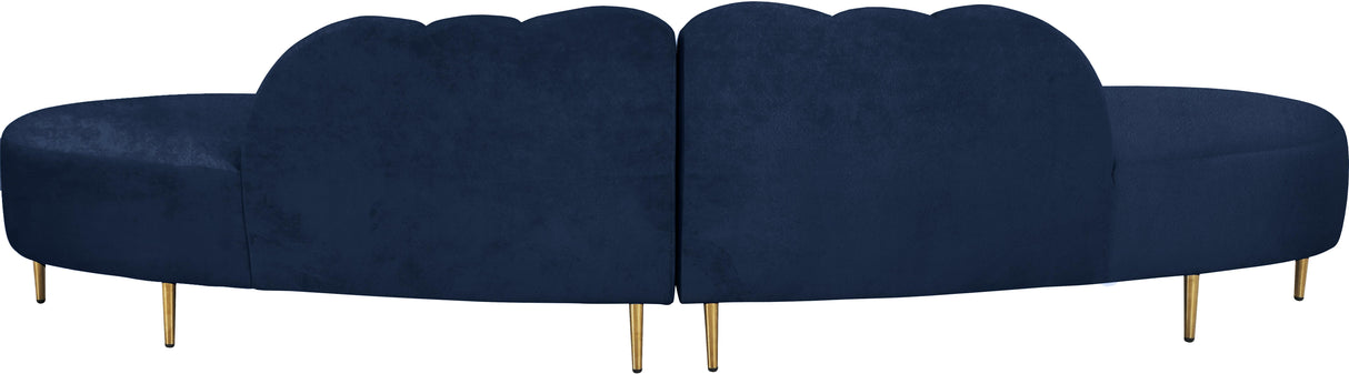 Divine Navy Velvet 2pc. Sectional - galleria furniture outlet