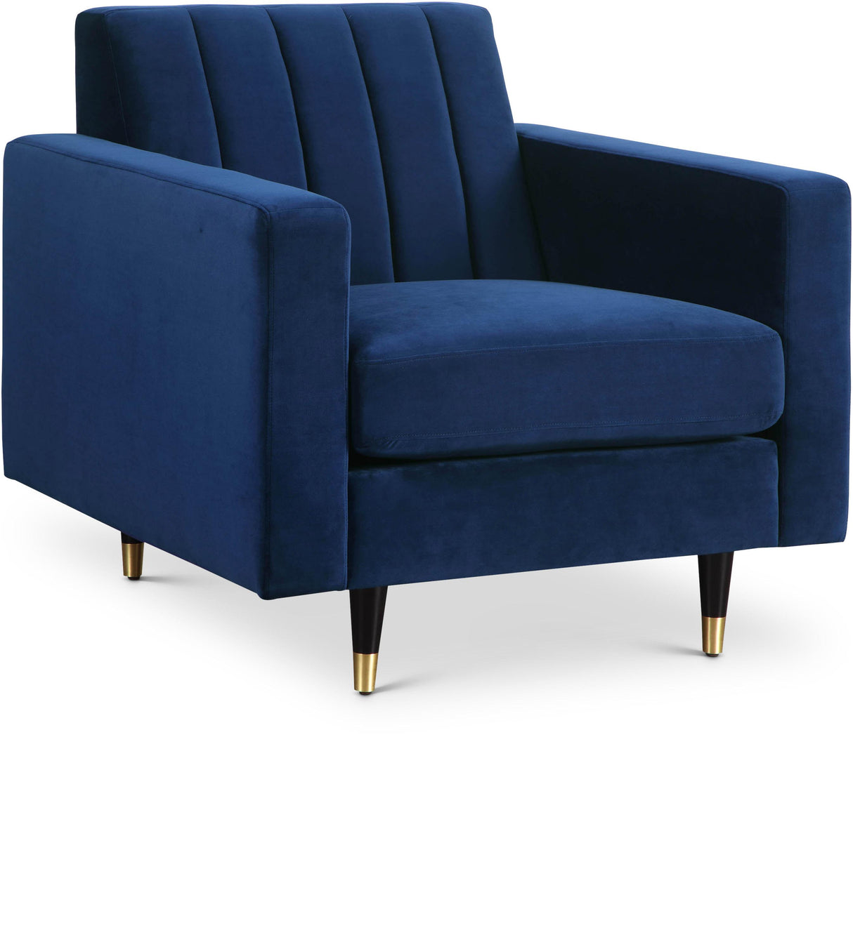 Lola Navy Velvet Chair - galleria furniture outlet