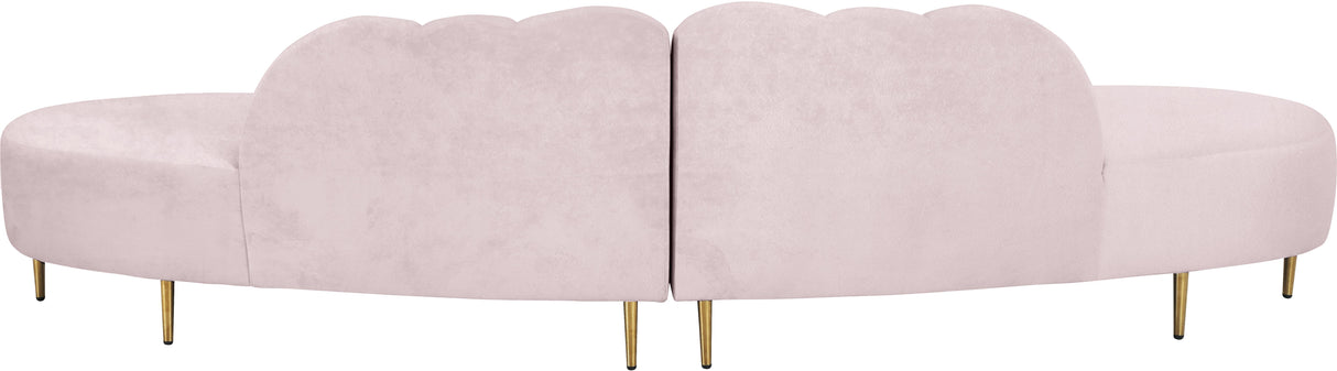 Divine Pink Velvet 2pc. Sectional - galleria furniture outlet