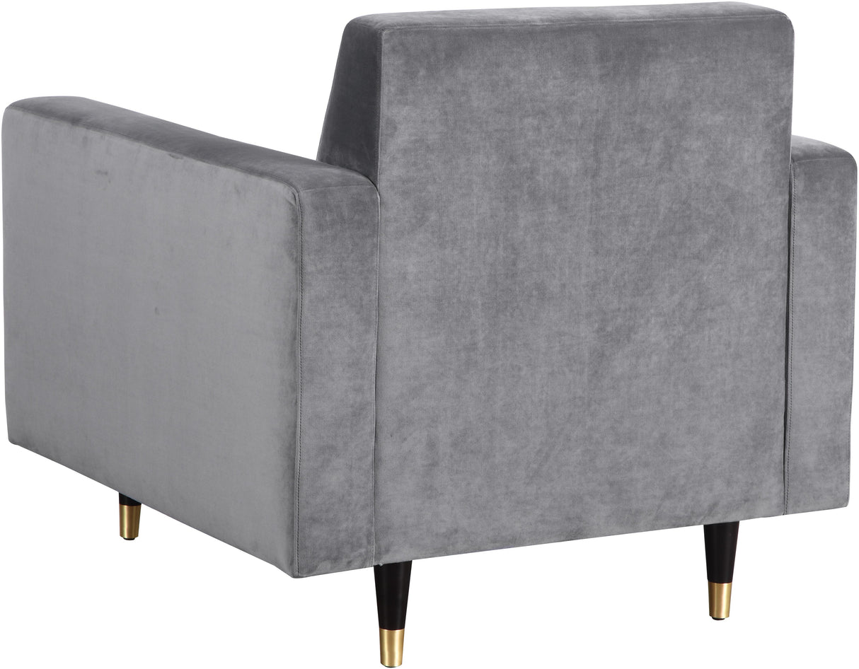 Lola Grey Velvet Chair - galleria furniture outlet