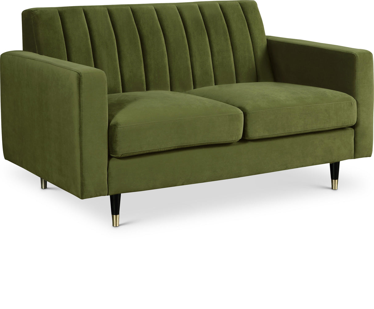 Lola Olive Velvet Loveseat - galleria furniture outlet