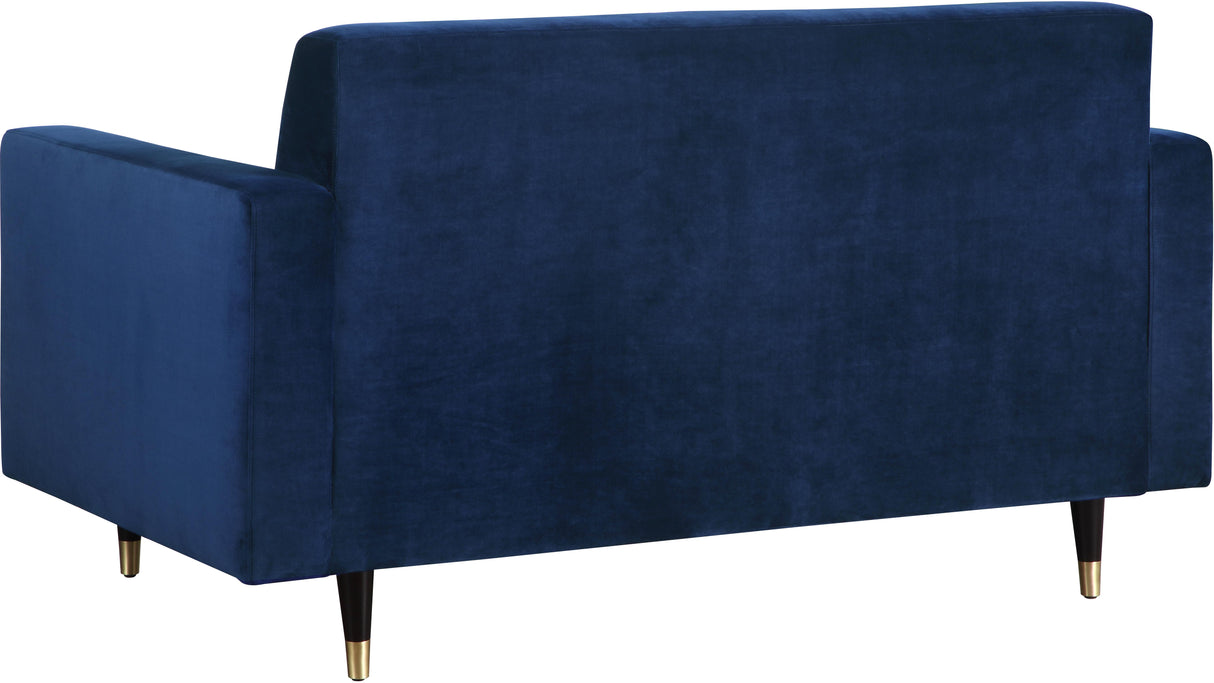 Lola Navy Velvet Loveseat - galleria furniture outlet