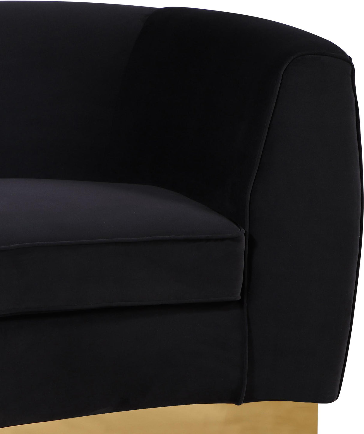 Julian Black Velvet Loveseat - galleria furniture outlet