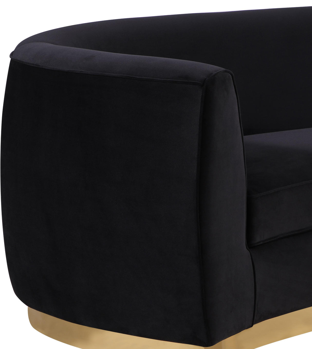 Julian Black Velvet Loveseat - galleria furniture outlet