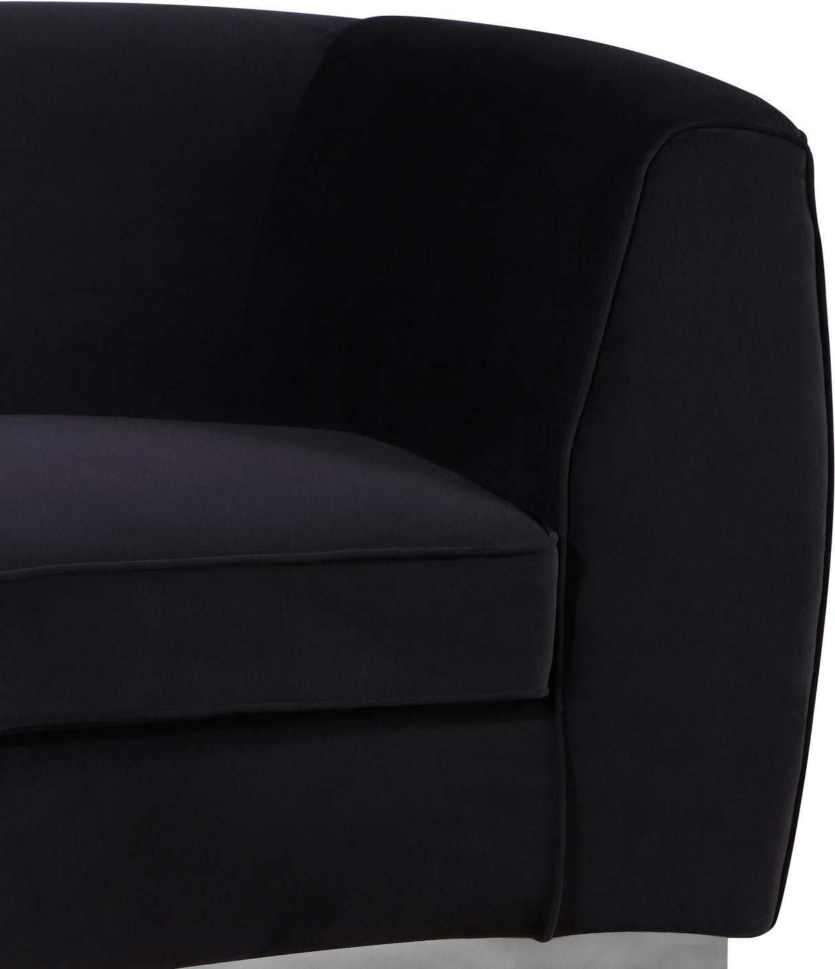 Julian Black Velvet Loveseat - galleria furniture outlet