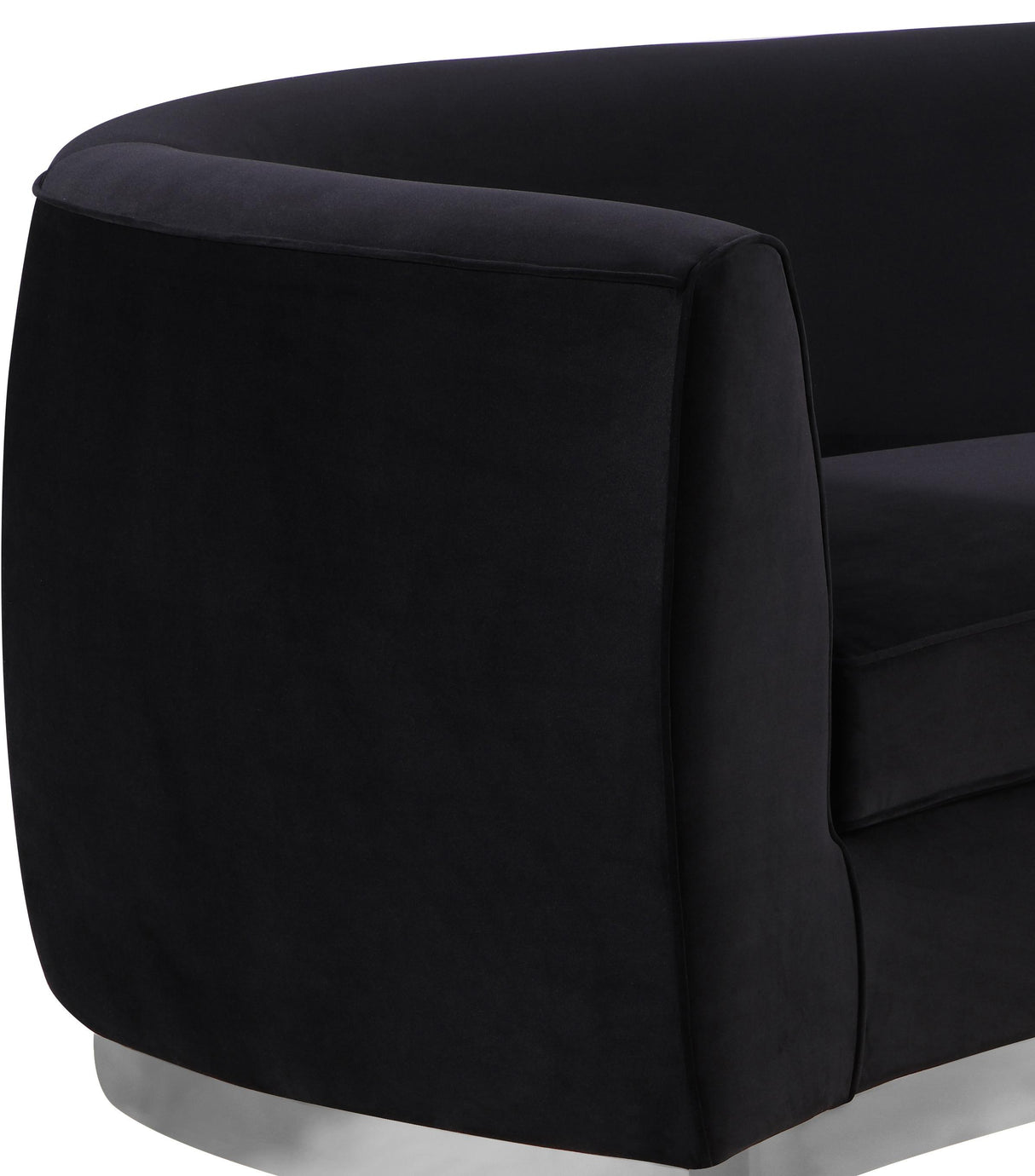 Julian Black Velvet Loveseat - galleria furniture outlet