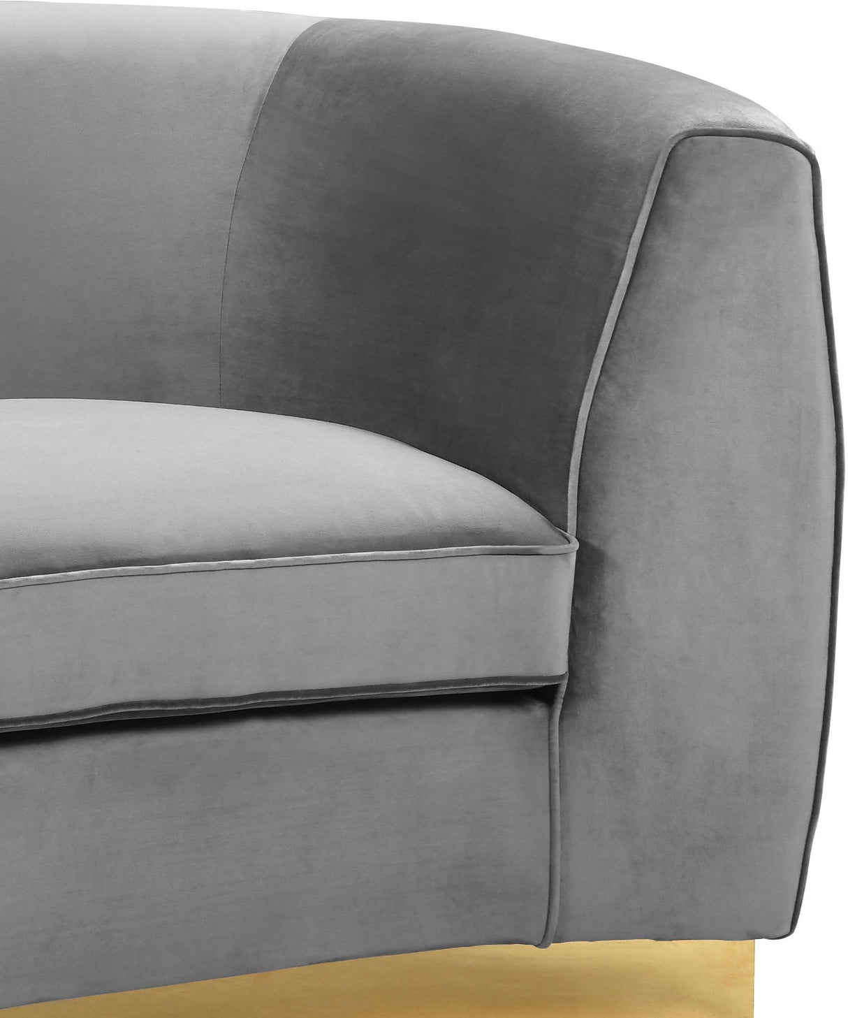 Julian Grey Velvet Loveseat - galleria furniture outlet