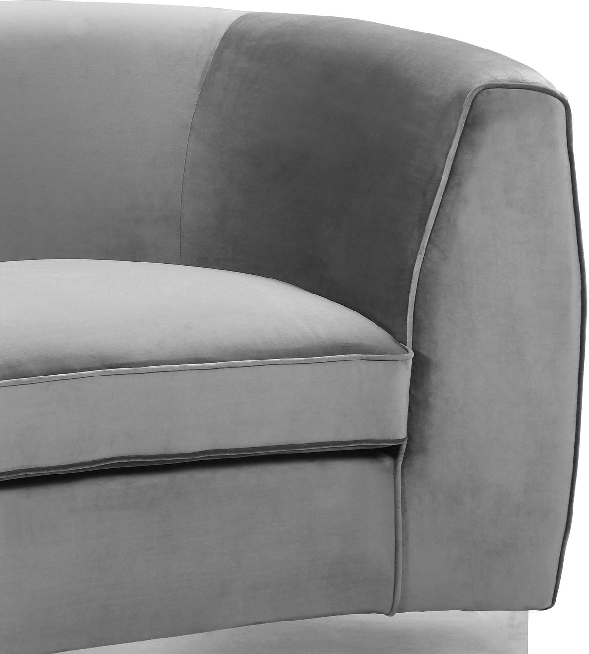 Julian Grey Velvet Loveseat - galleria furniture outlet
