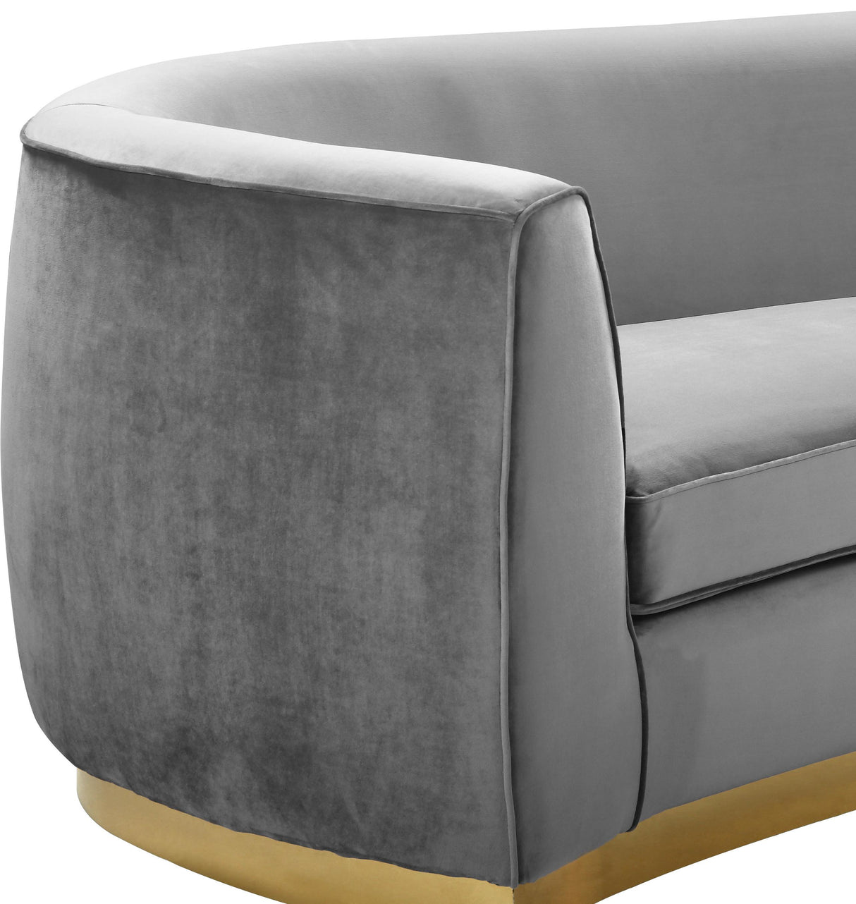 Julian Grey Velvet Loveseat - galleria furniture outlet