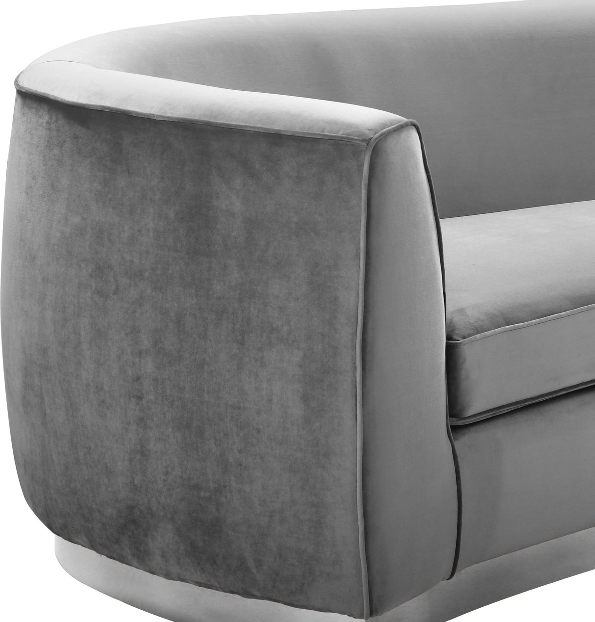 Julian Grey Velvet Sofa - galleria furniture outlet