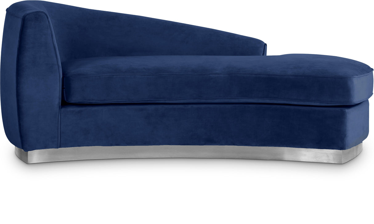 Julian Navy Velvet Chaise - galleria furniture outlet