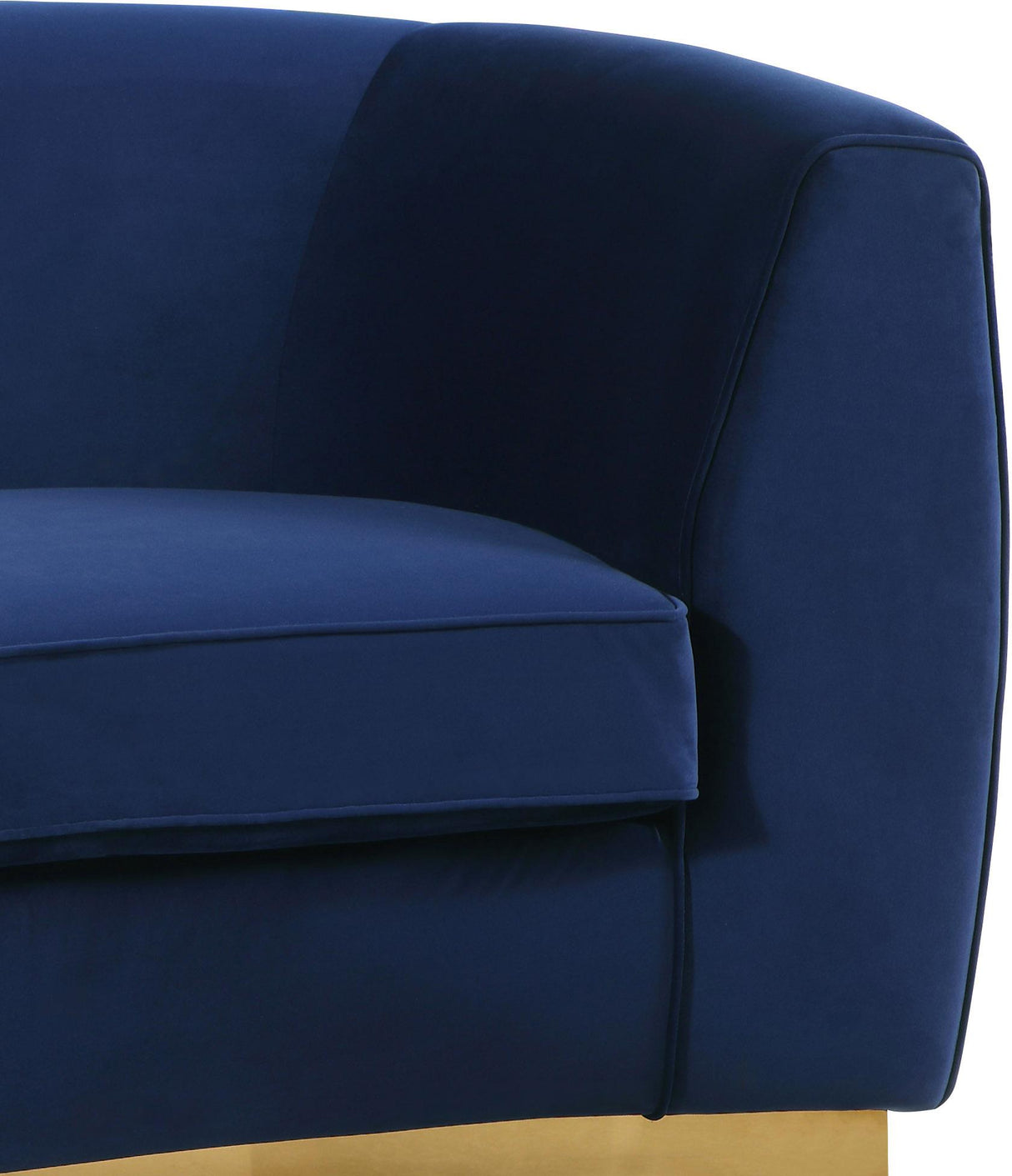 Julian Navy Velvet Loveseat - galleria furniture outlet