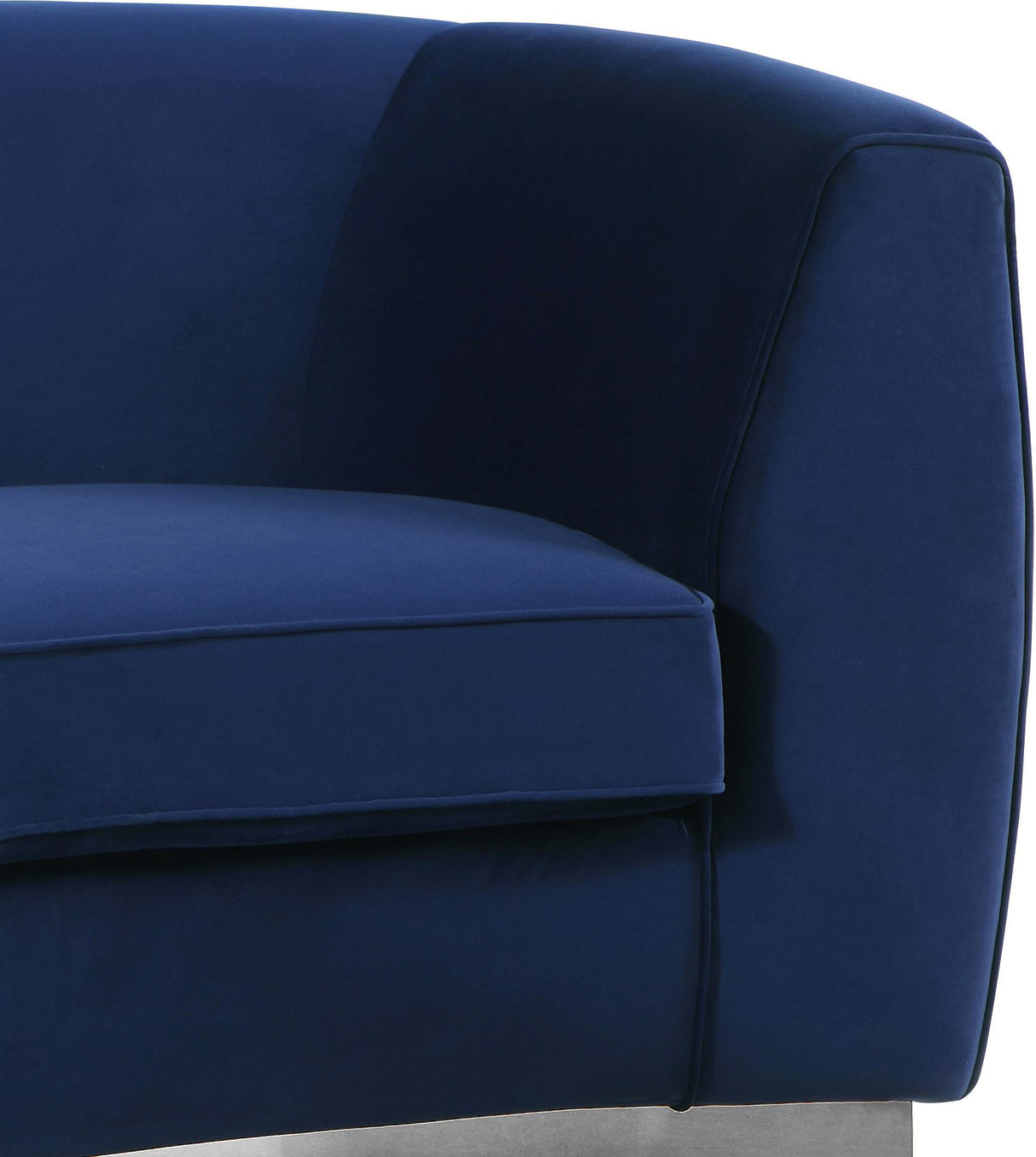Julian Navy Velvet Loveseat - galleria furniture outlet