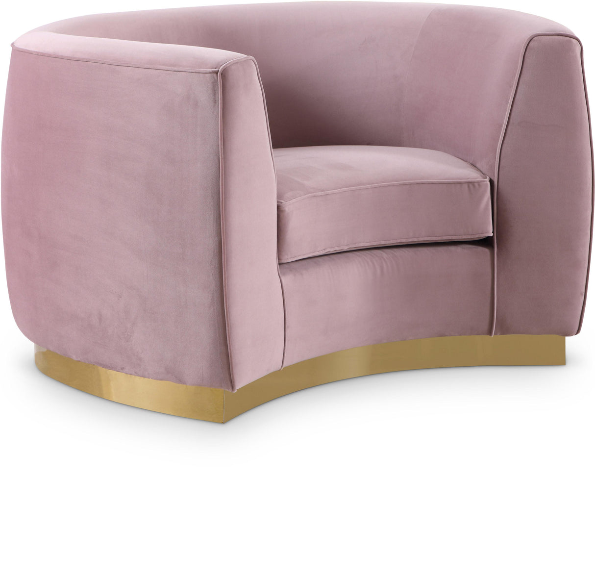 Julian Pink Velvet Chair - galleria furniture outlet