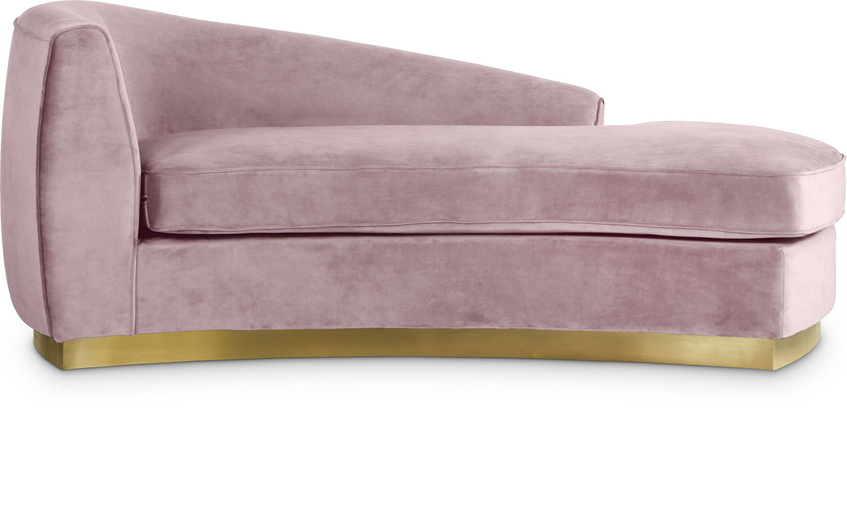 Julian Pink Velvet Chaise - galleria furniture outlet