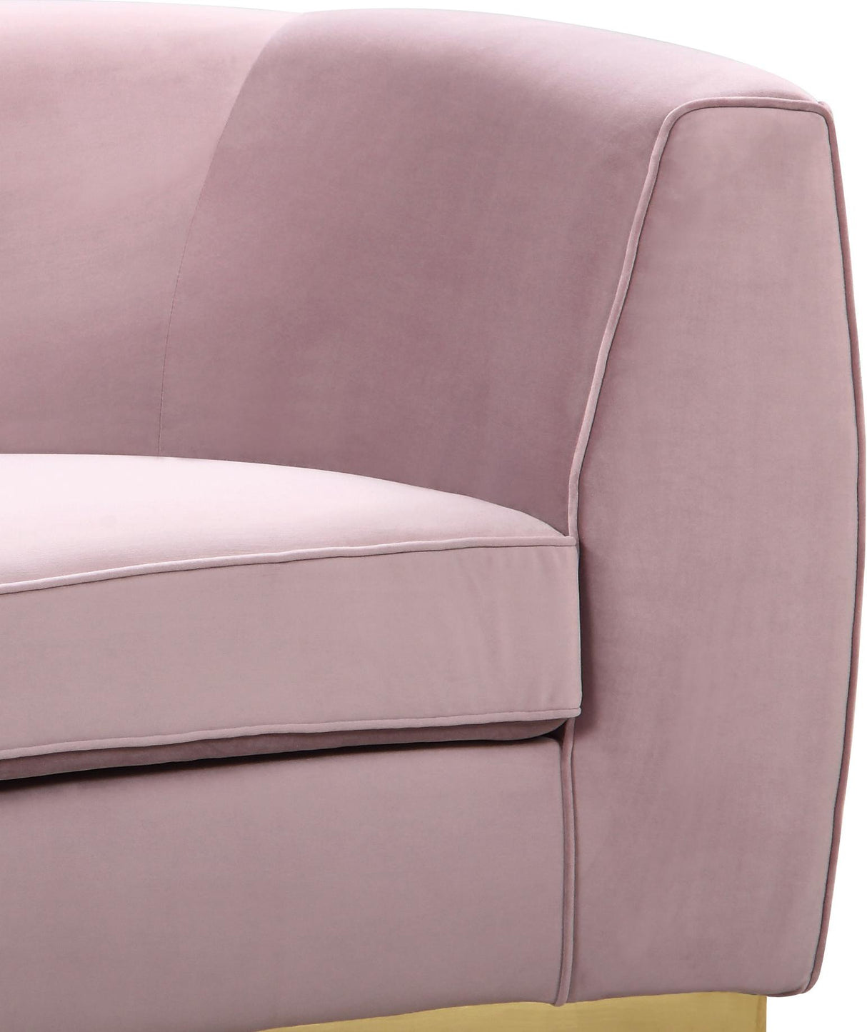 Julian Pink Velvet Loveseat - galleria furniture outlet
