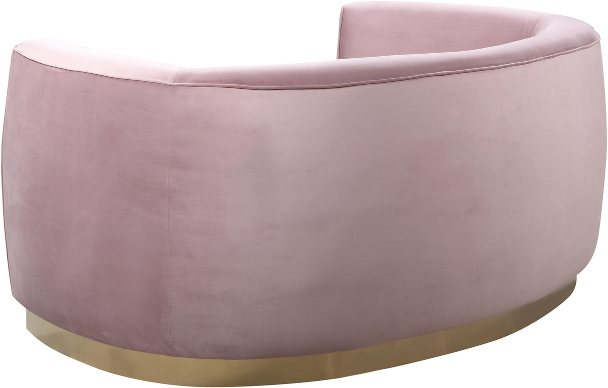 Julian Pink Velvet Loveseat - galleria furniture outlet