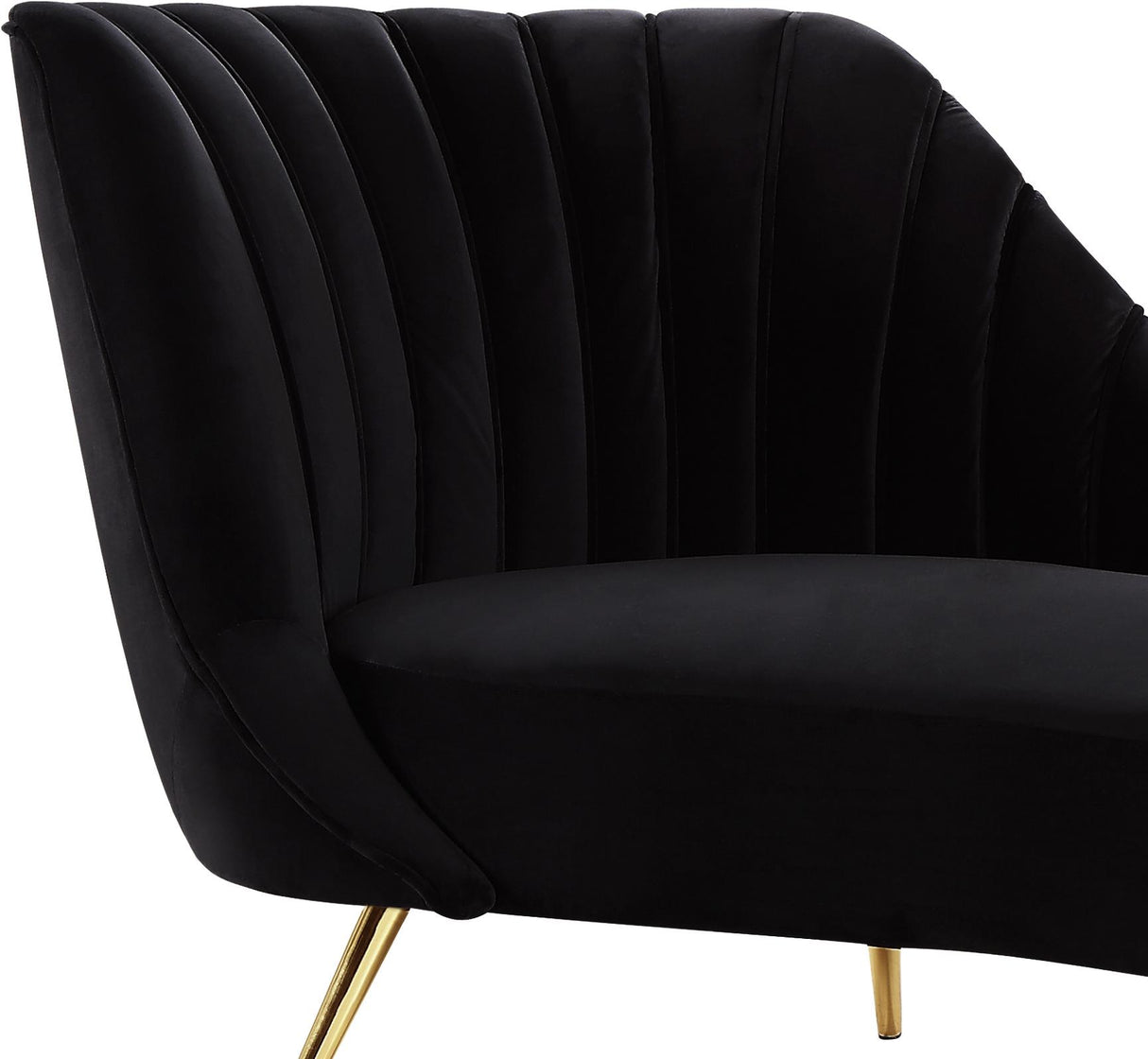 Margo Black Velvet Chaise - galleria furniture outlet
