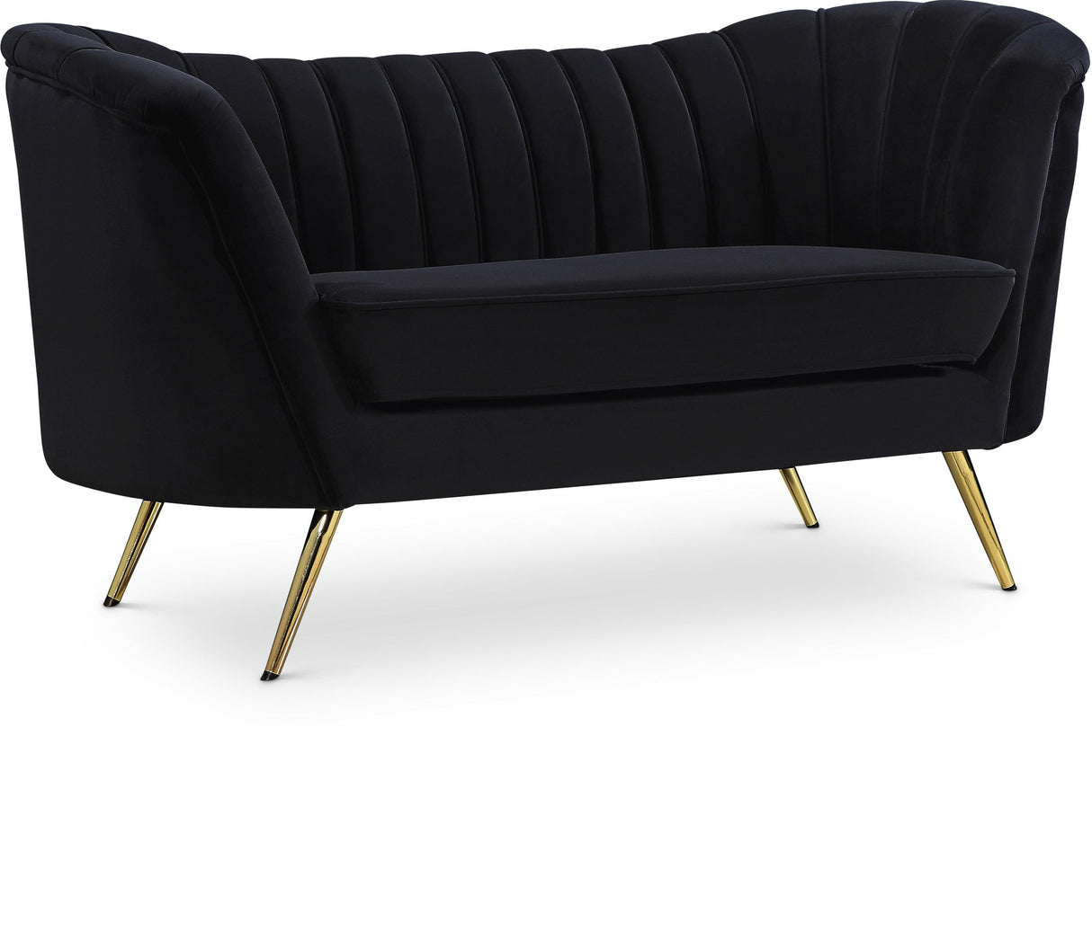 Margo Black Velvet Loveseat - galleria furniture outlet