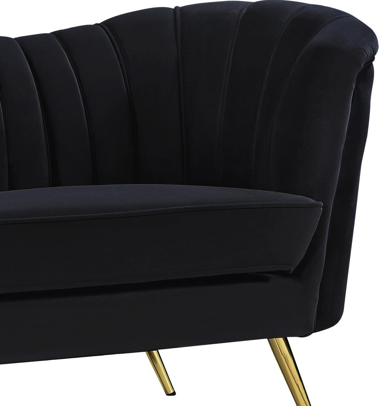 Margo Black Velvet Sofa - galleria furniture outlet