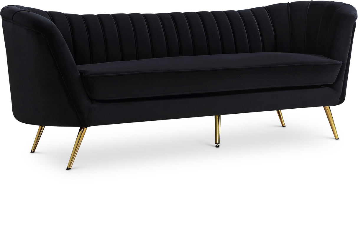 Margo Black Velvet Sofa - galleria furniture outlet