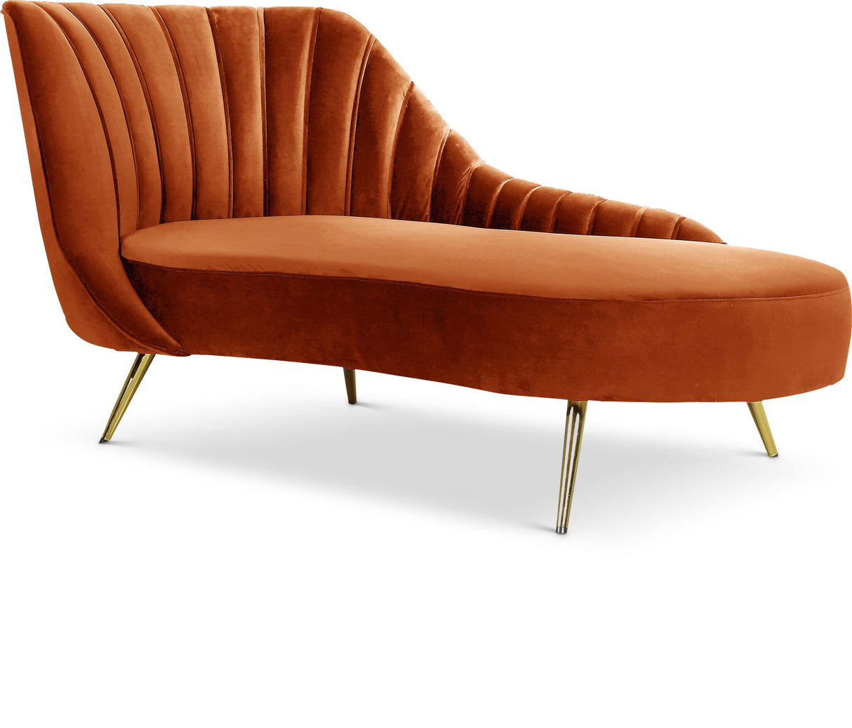 Margo Cognac Velvet Chaise - galleria furniture outlet