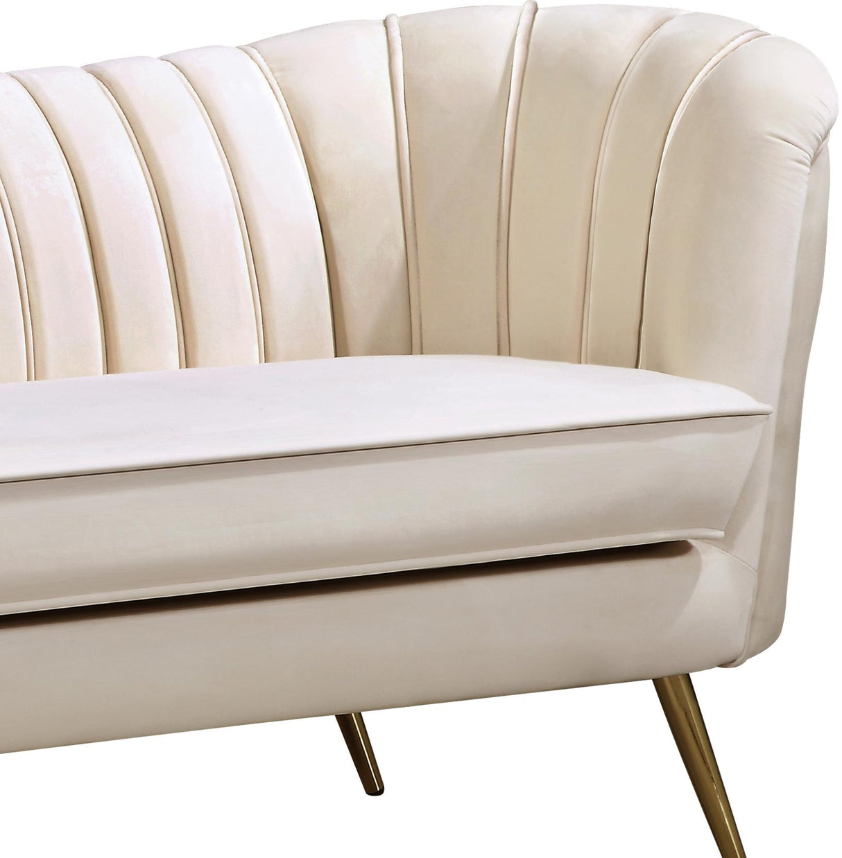 Margo Cream Velvet Sofa - galleria furniture outlet