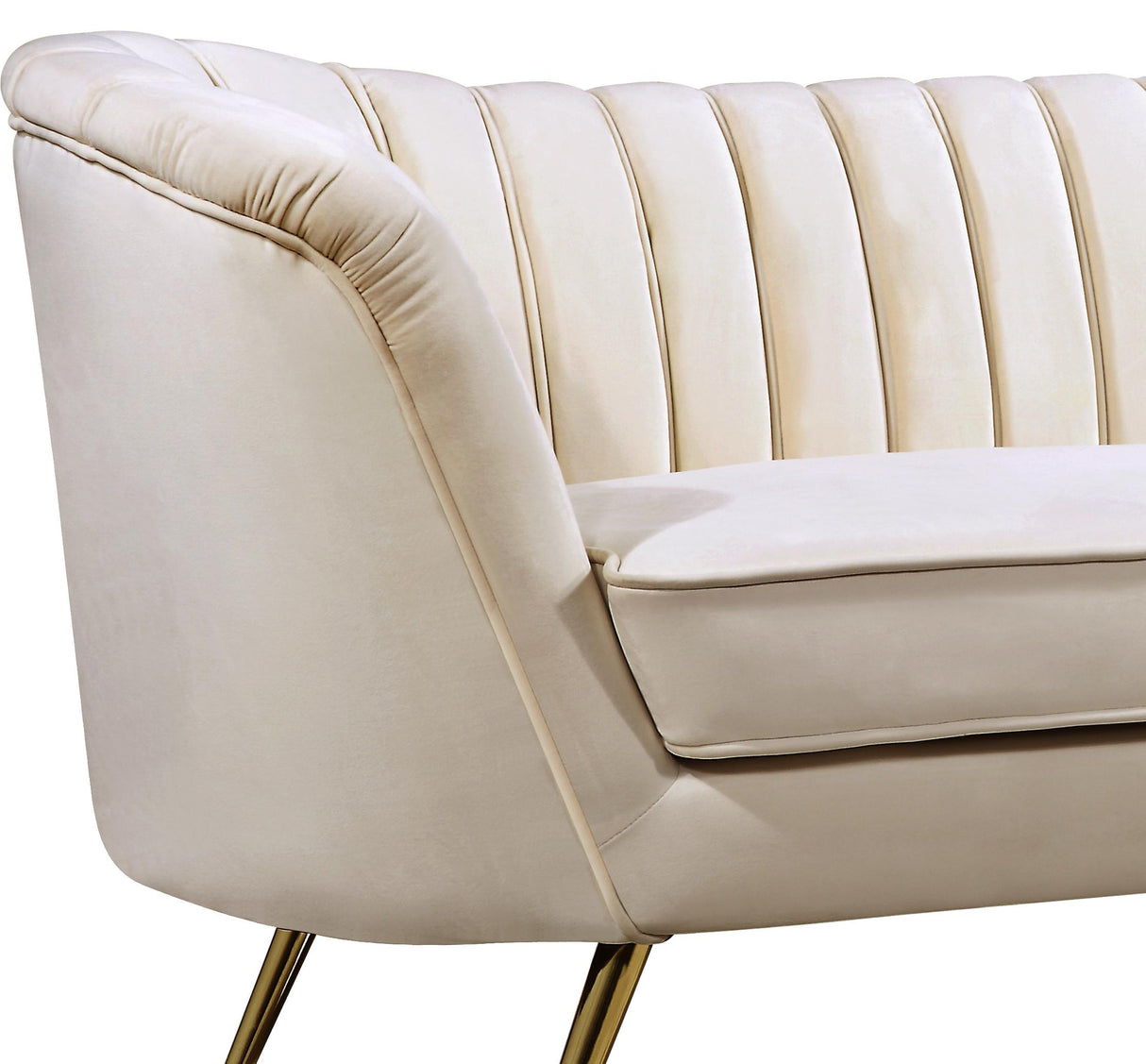 Margo Cream Velvet Sofa - galleria furniture outlet
