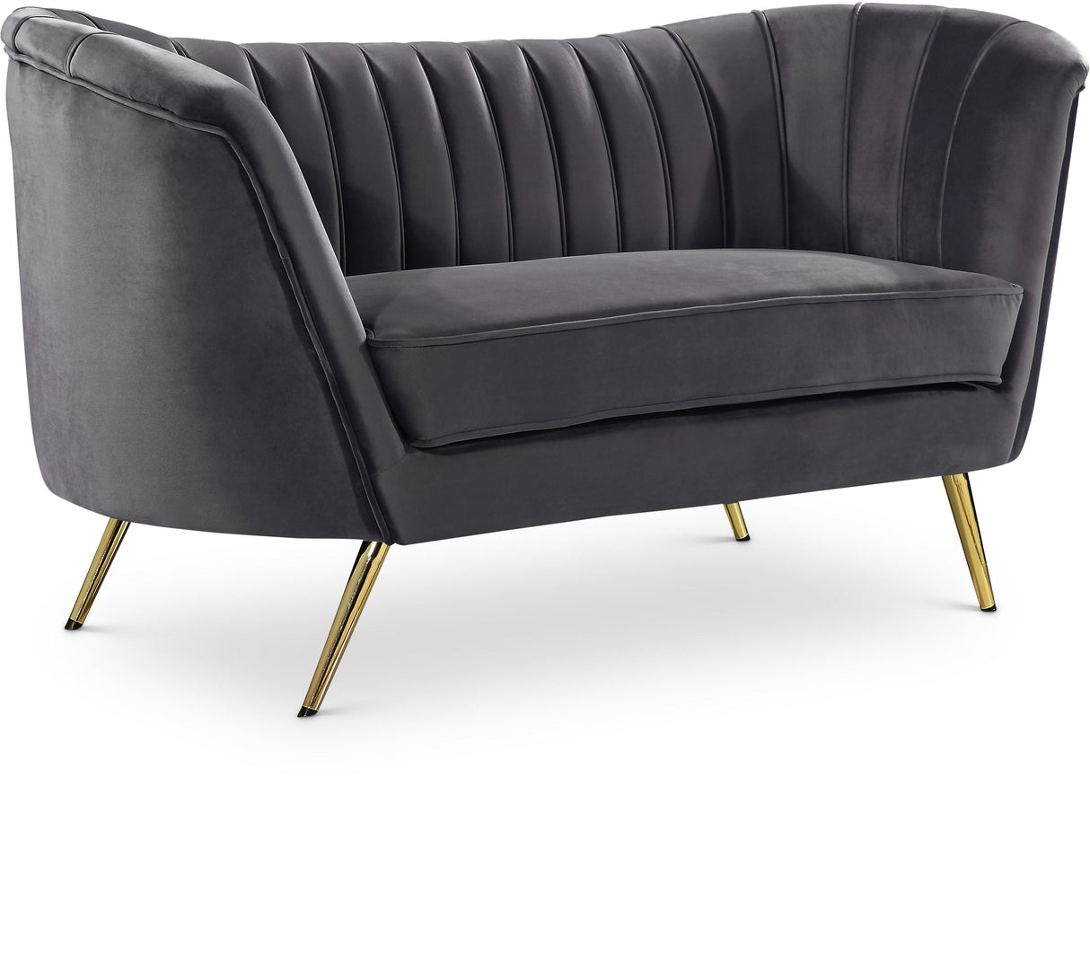 Margo Grey Velvet Loveseat - galleria furniture outlet