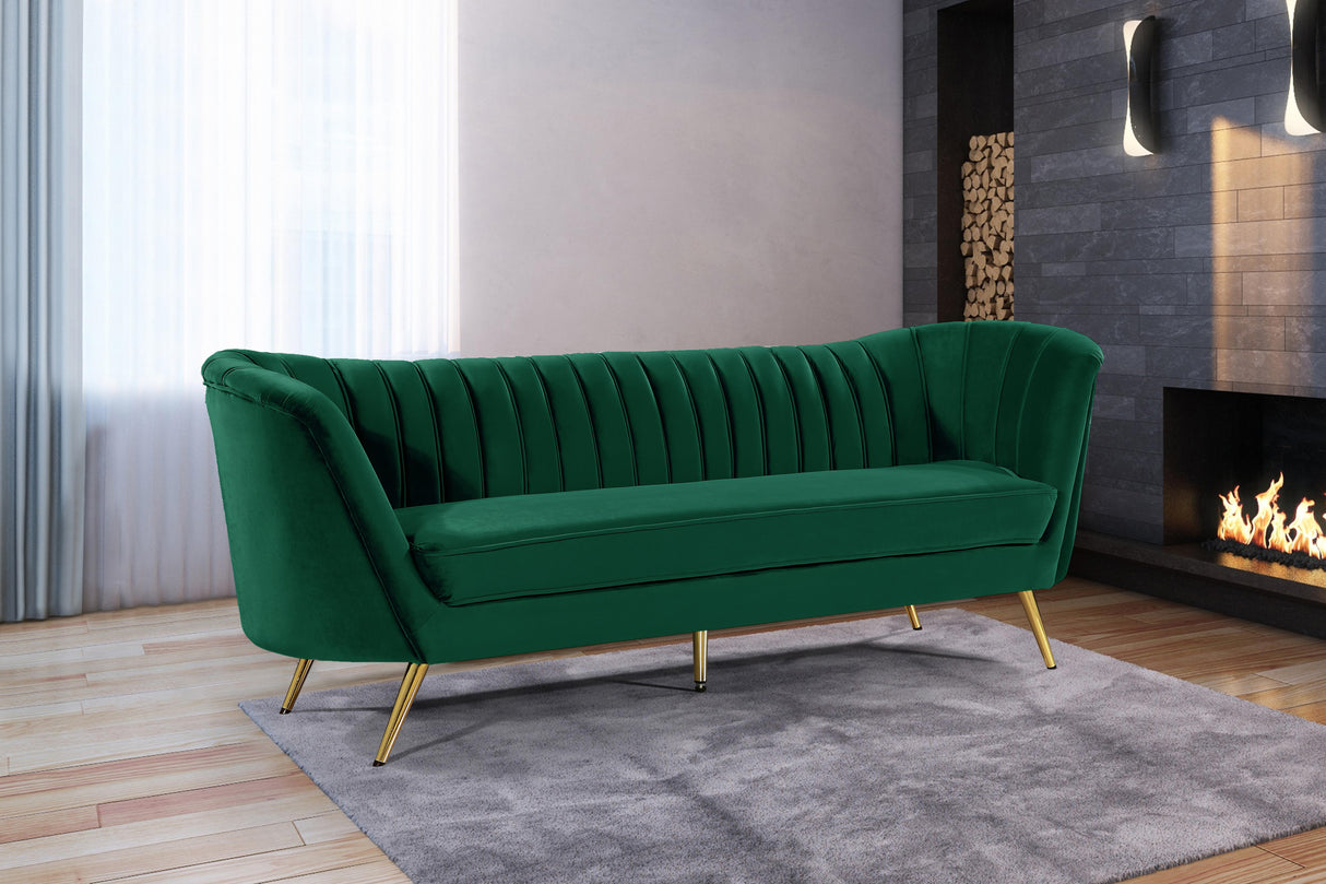 Margo Green Velvet Sofa - galleria furniture outlet