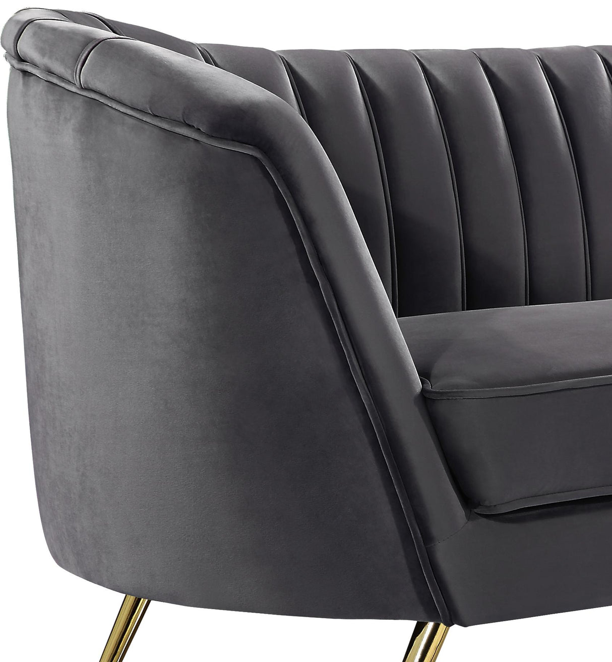 Margo Grey Velvet Sofa - galleria furniture outlet
