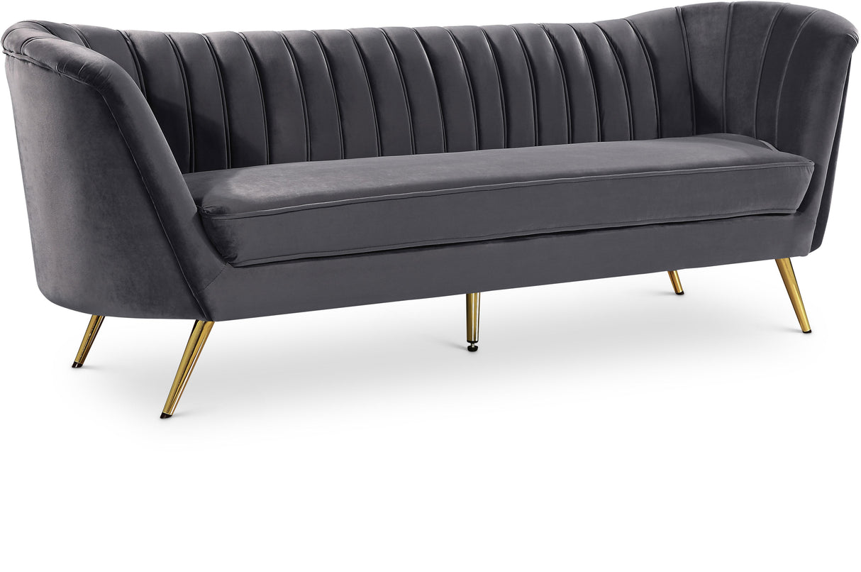 Margo Grey Velvet Sofa - galleria furniture outlet