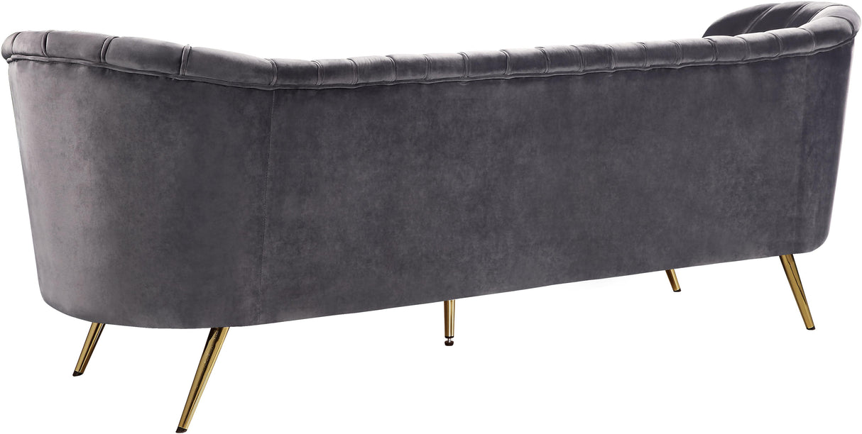 Margo Grey Velvet Sofa - galleria furniture outlet