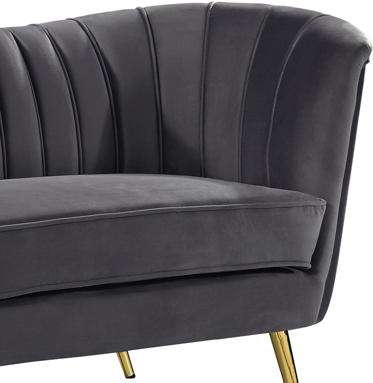 Margo Grey Velvet Sofa - galleria furniture outlet