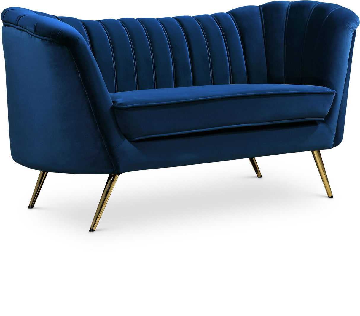 Margo Navy Velvet Loveseat - galleria furniture outlet