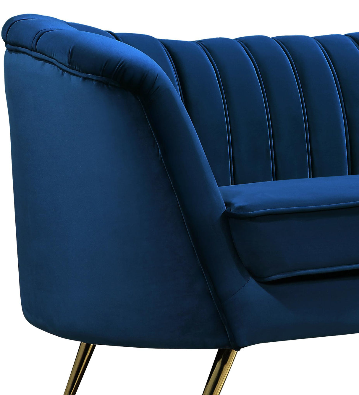Margo Navy Velvet Sofa - galleria furniture outlet