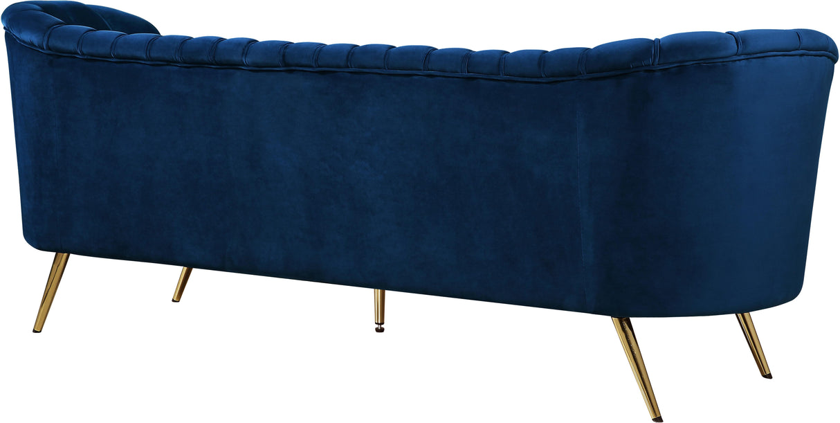 Margo Navy Velvet Sofa - galleria furniture outlet