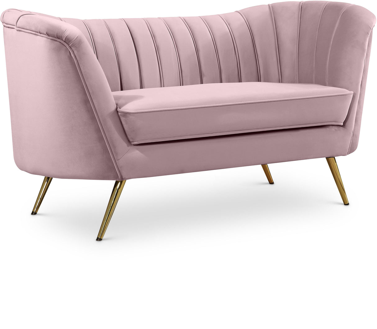 Margo Pink Velvet Loveseat - galleria furniture outlet