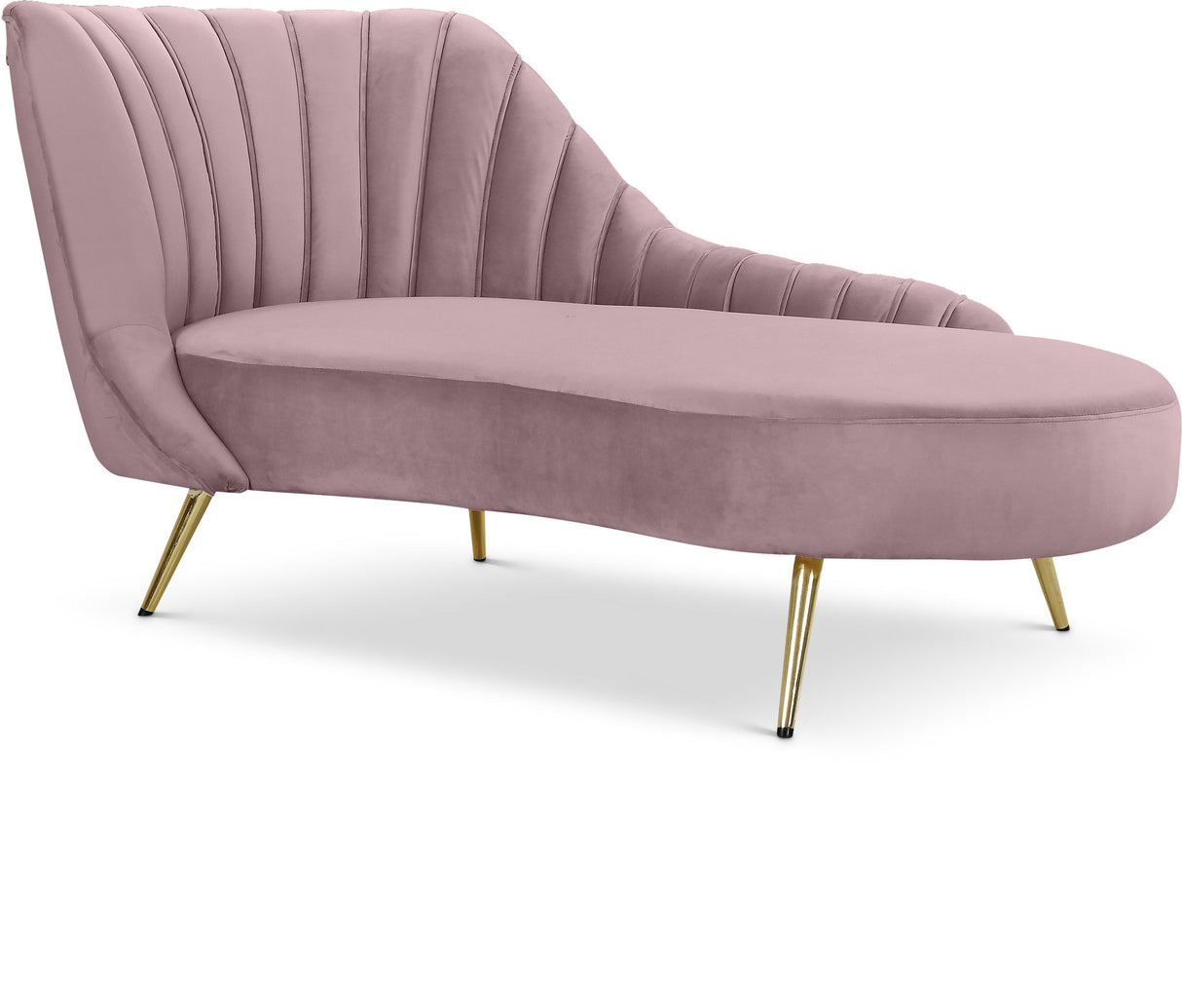Margo Pink Velvet Chaise - galleria furniture outlet
