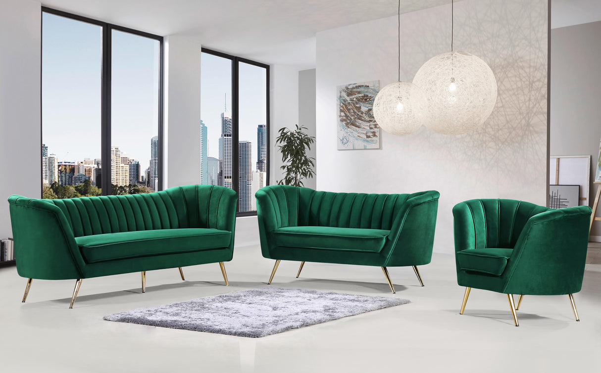 Margo Green Velvet Sofa - galleria furniture outlet