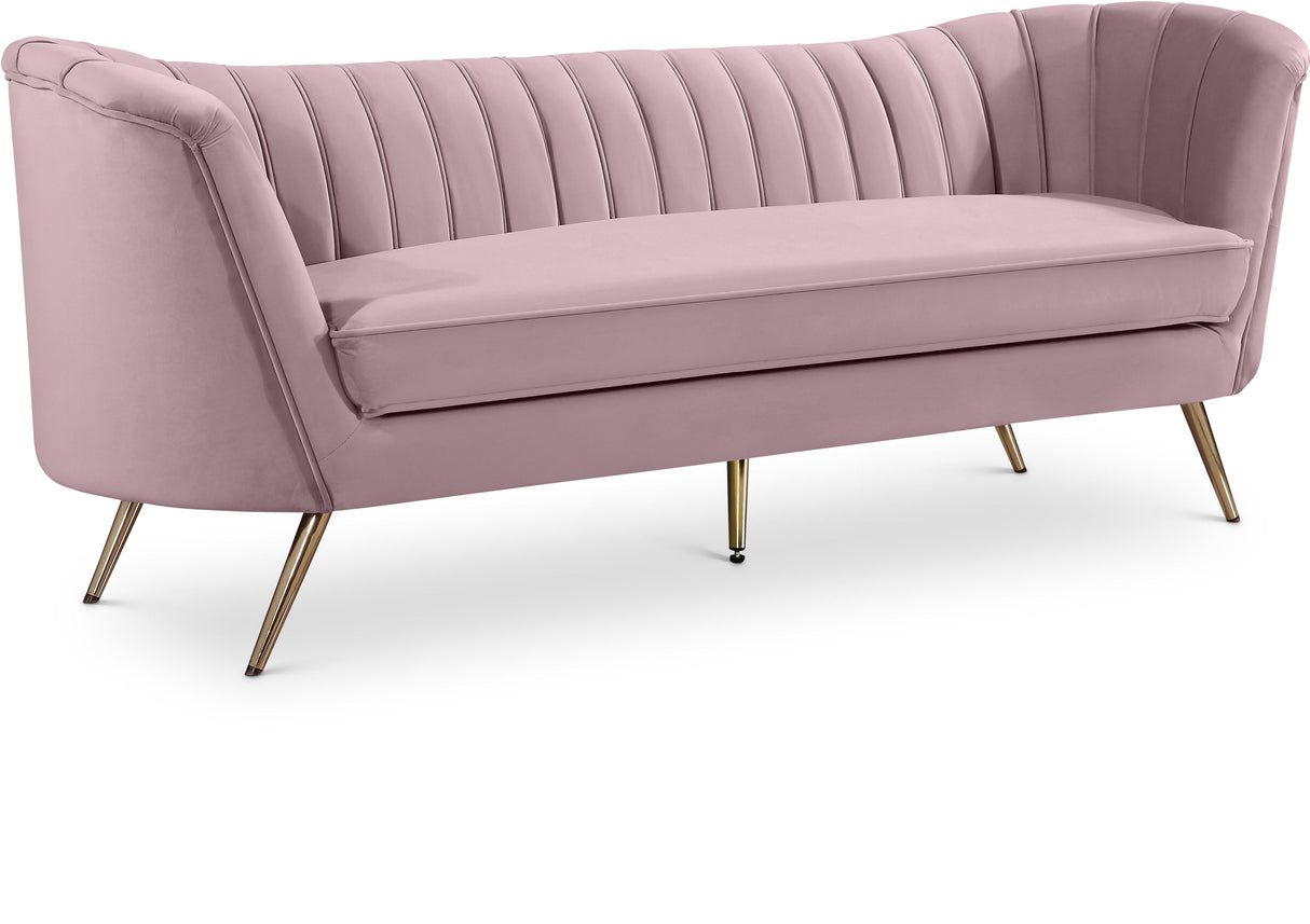 Margo Pink Velvet Sofa - galleria furniture outlet