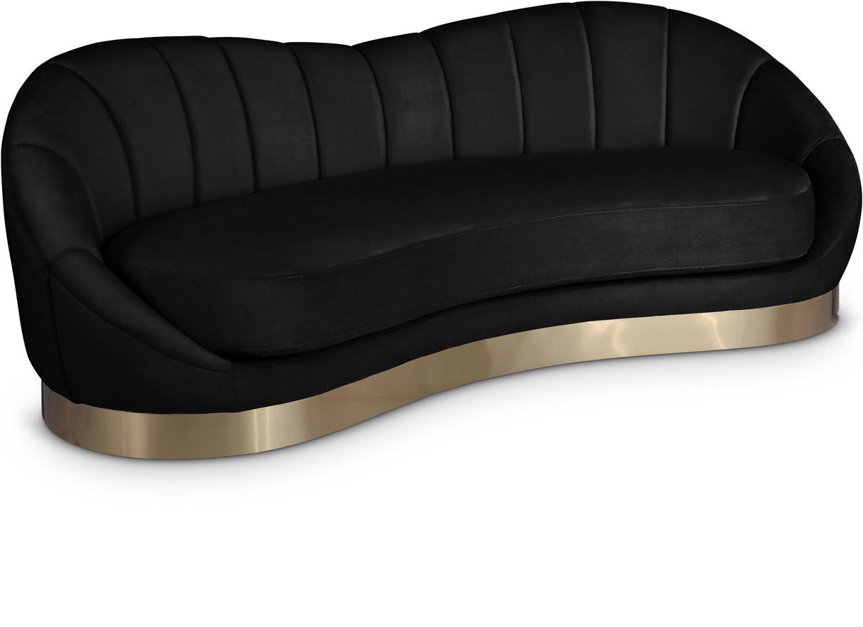 Shelly Black Velvet Sofa - galleria furniture outlet