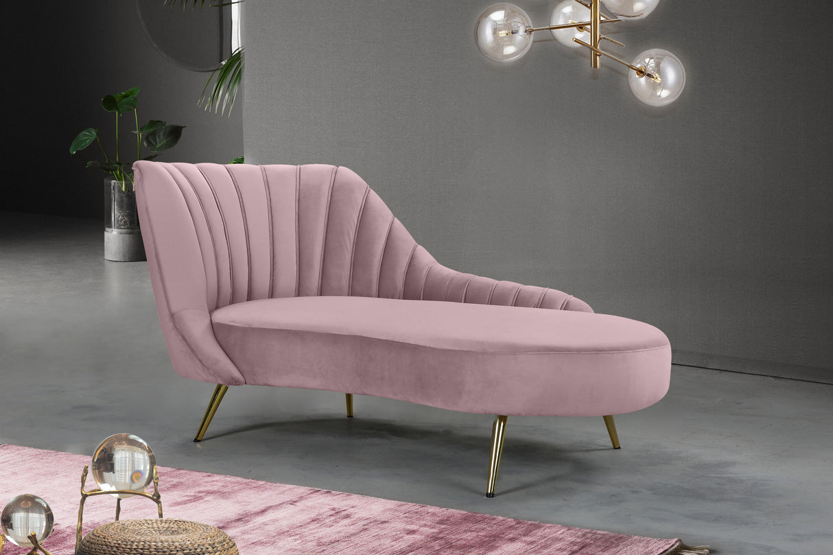 Margo Pink Velvet Chaise - galleria furniture outlet